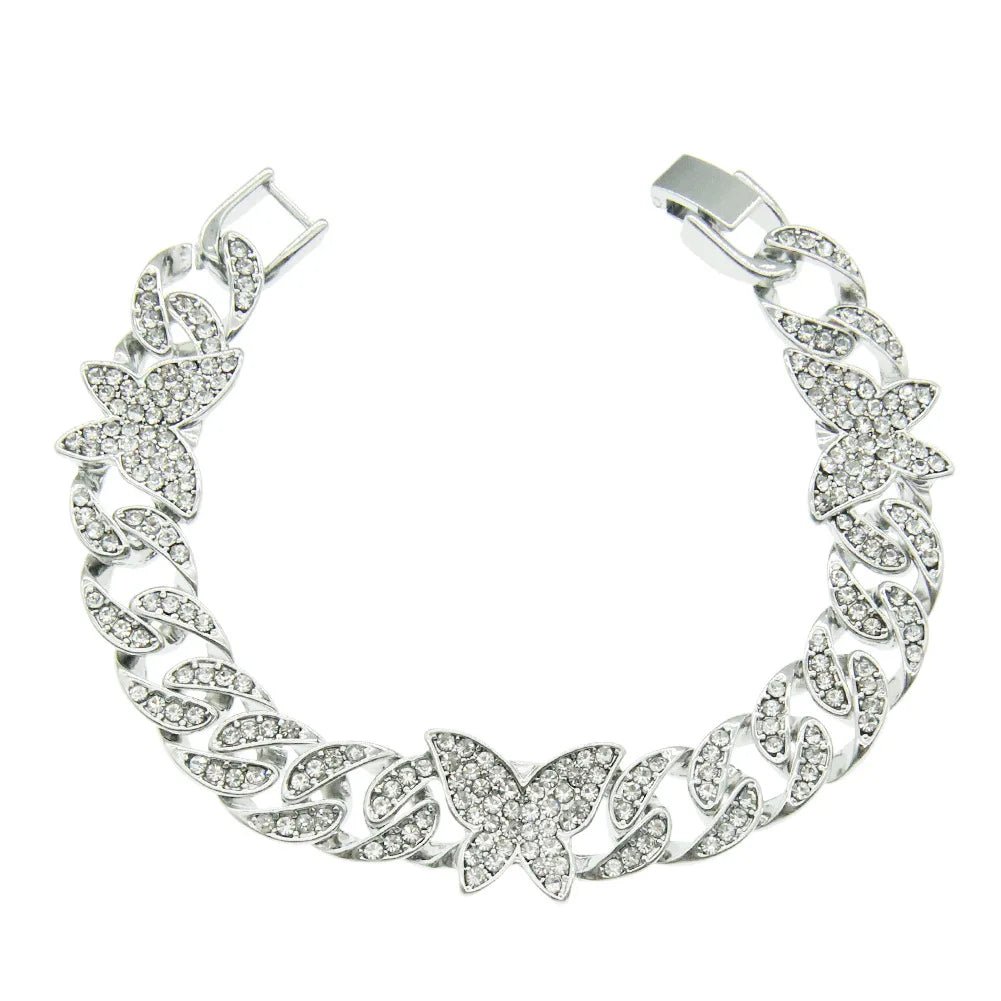 Unisex Hip Hop Rhinestones  Iced Out Cuban Link
