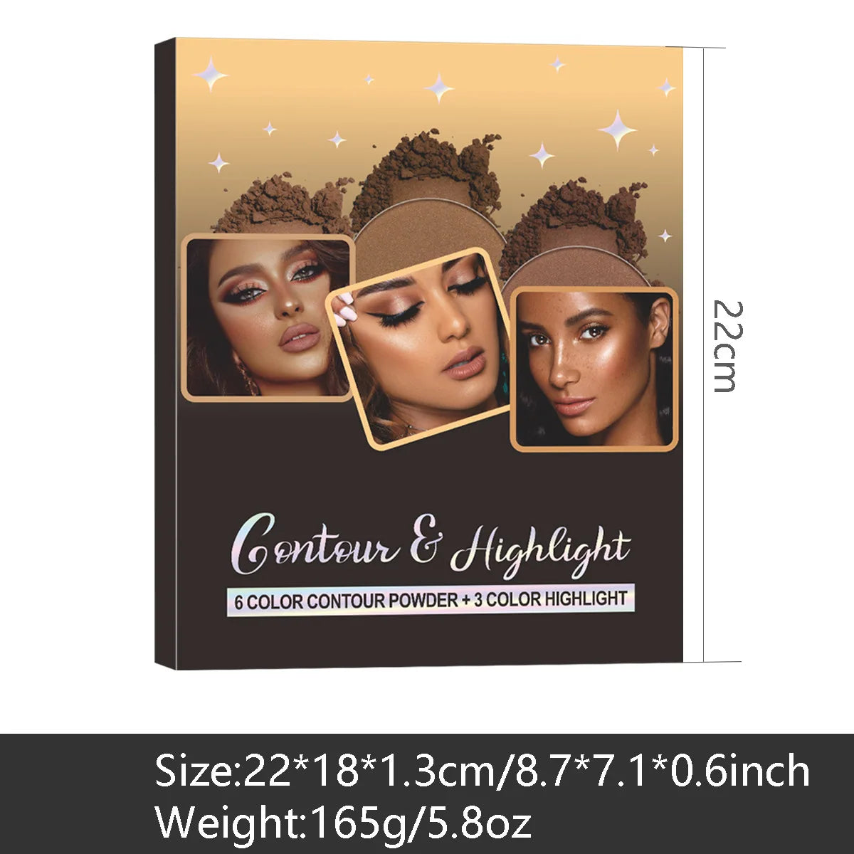 9 Colors Makeup Palette Kit | 6 Color Contour | And 3 Color Highlight Waterproof