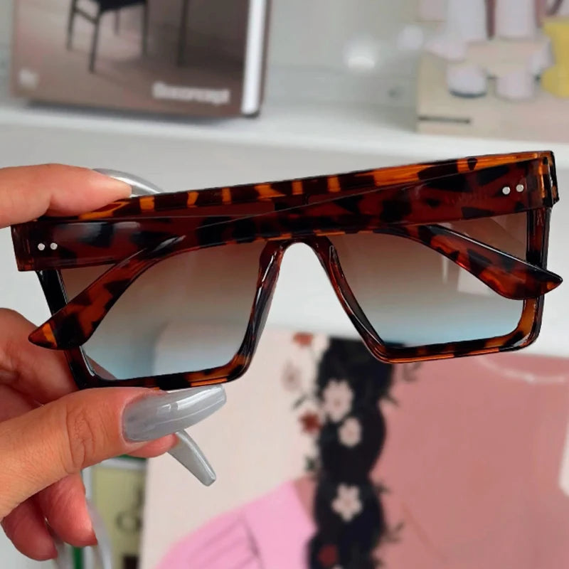 Oversized Flattop Square Sunglasses