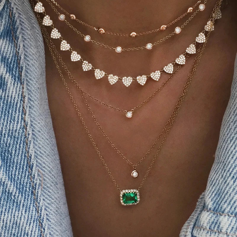 Multi-layer Crystal Pendant Necklace