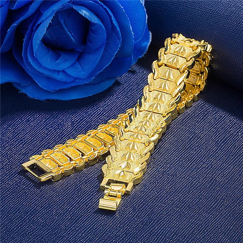 21cm Retro 24K Gold Bracelet Jewelry