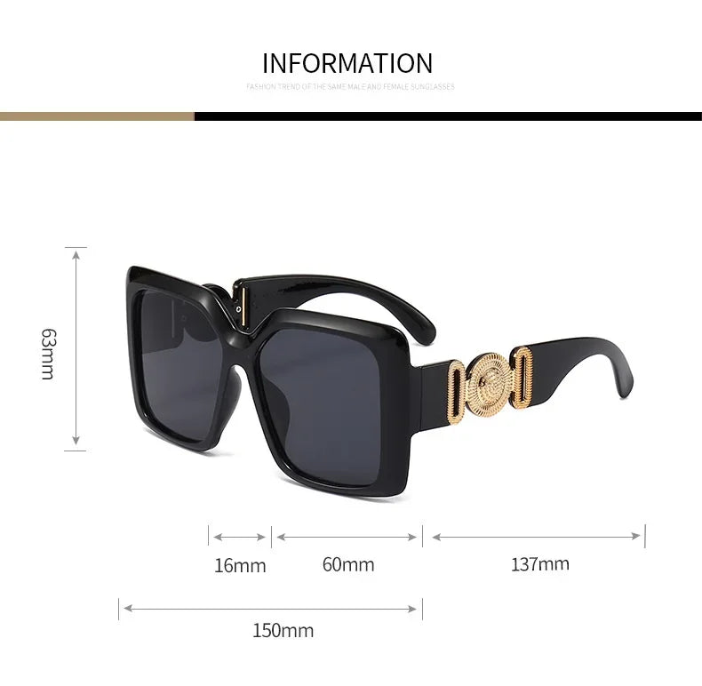 Big Square Design Luxury Vintage Eyewear