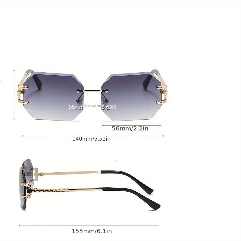 Unisex Hip hop style rimless eyewear
