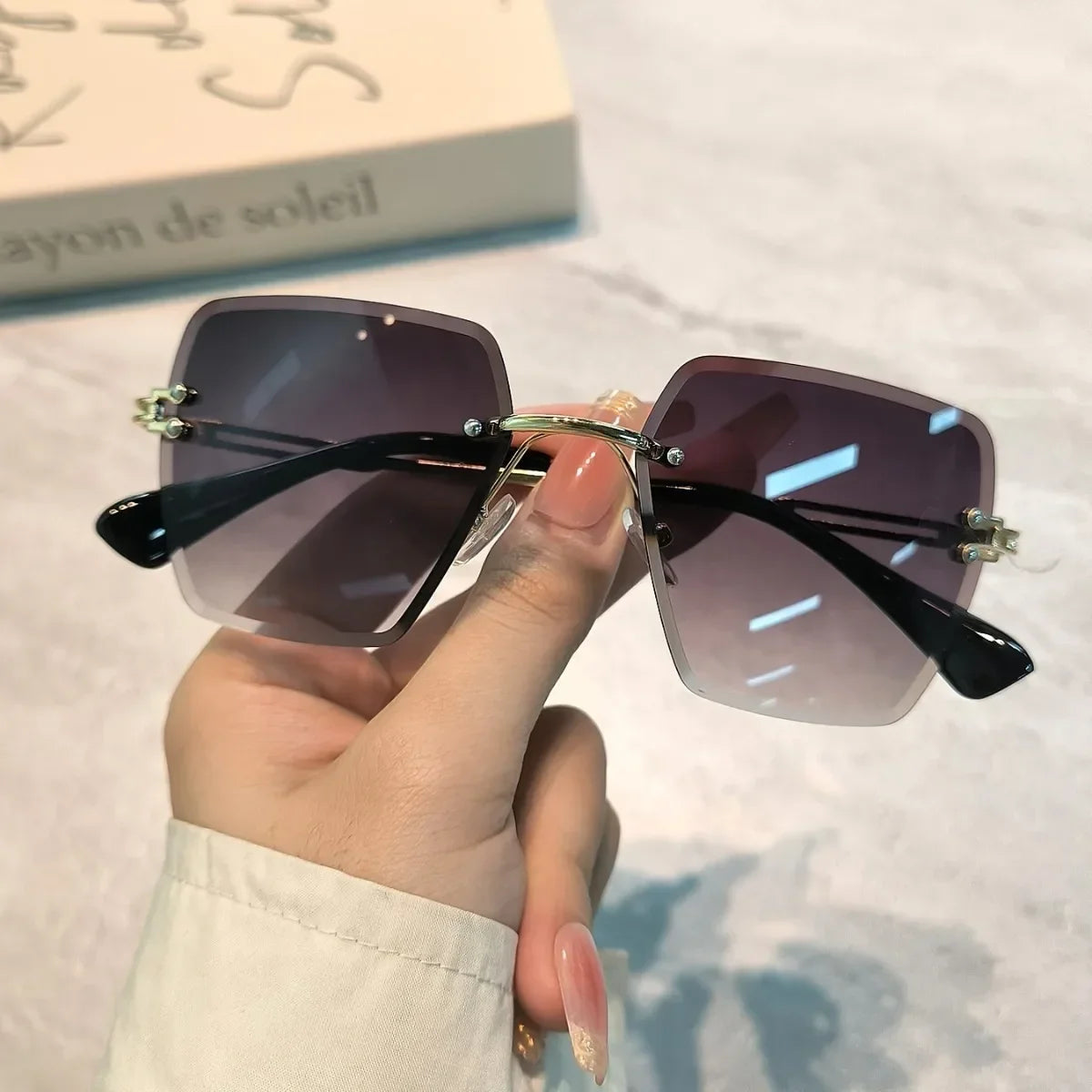 Square Rimless Gradient Sun Shades