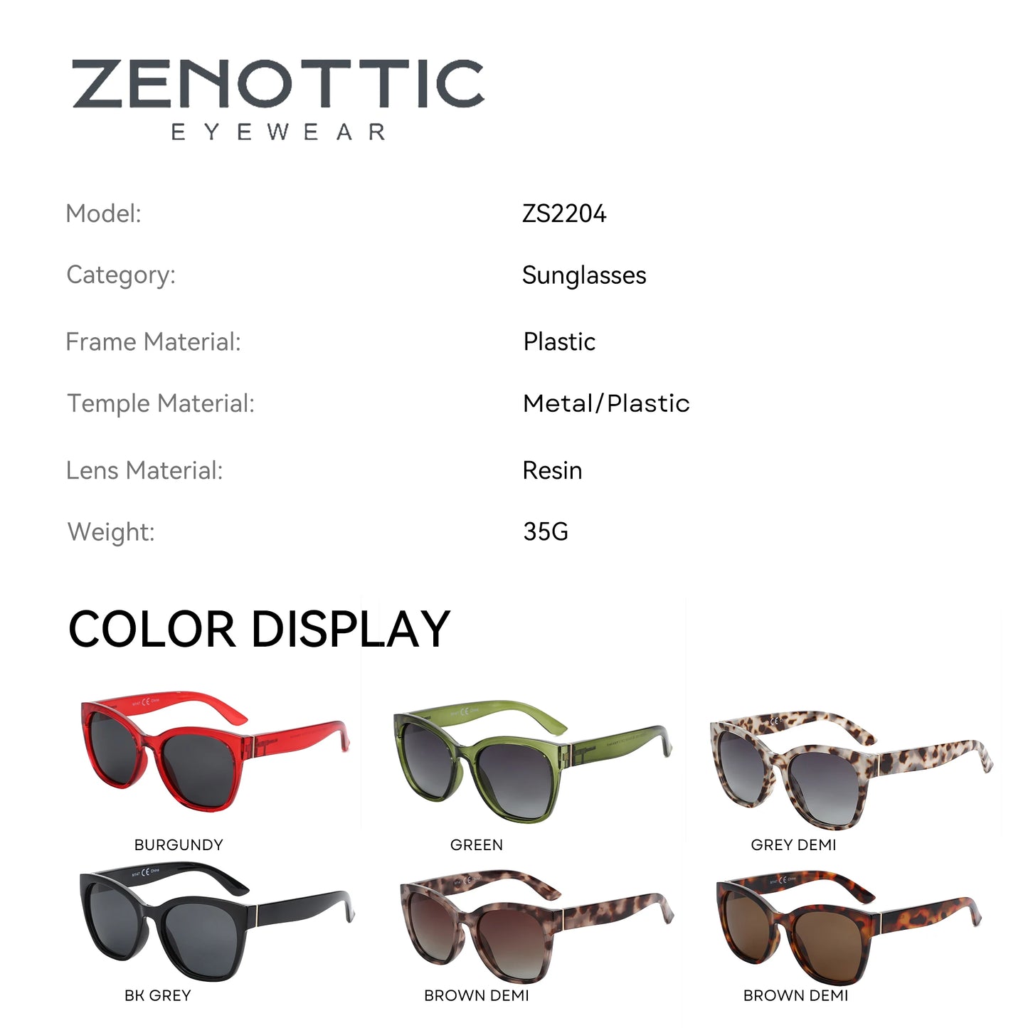 Polarized UV400 Cat Eye Sunglasses