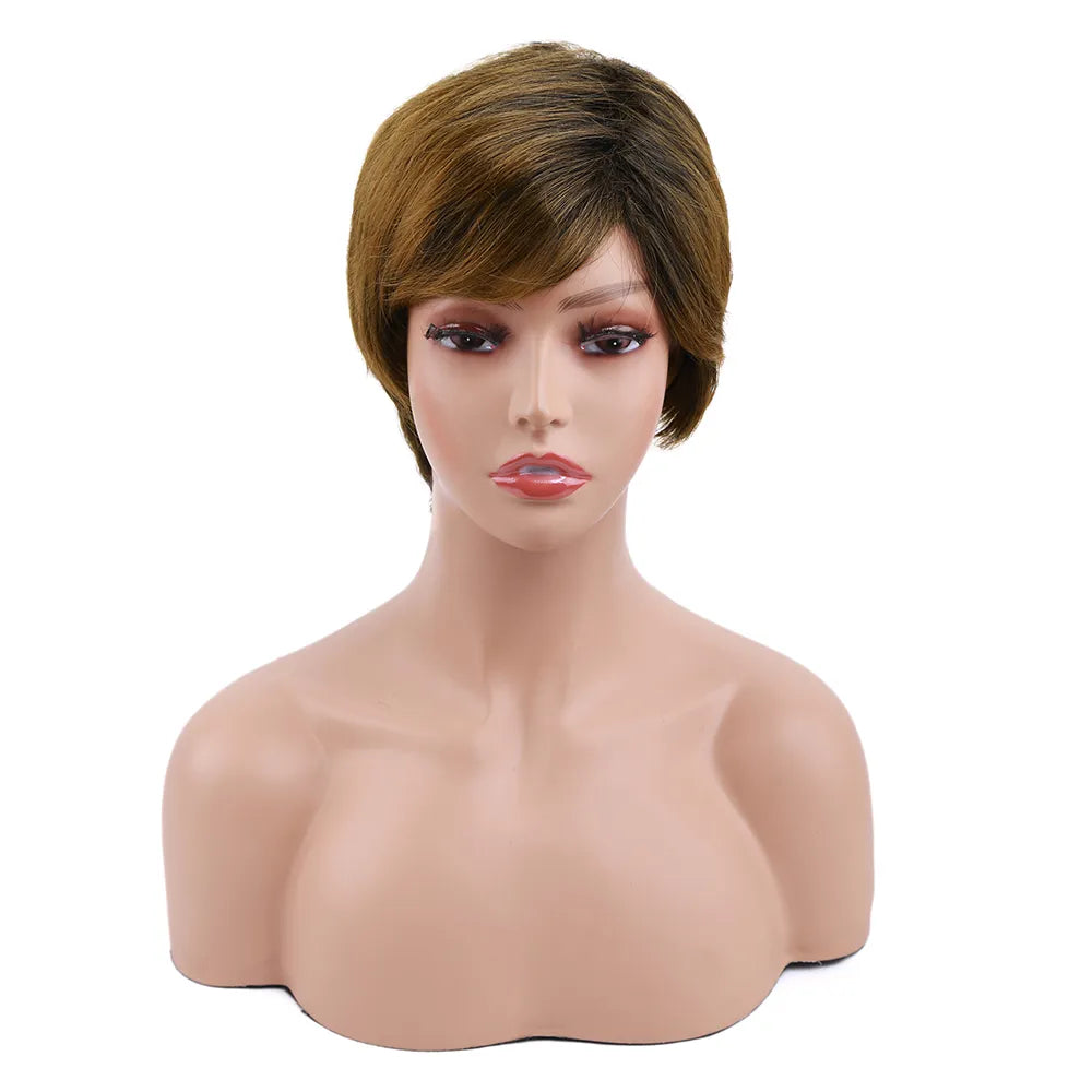 Synthetic Brown Wig Short blonde
