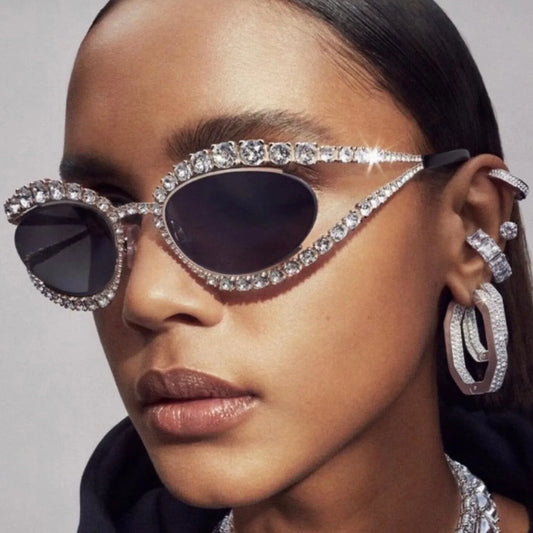 Diamond cat eye luxury bling sunglasses
