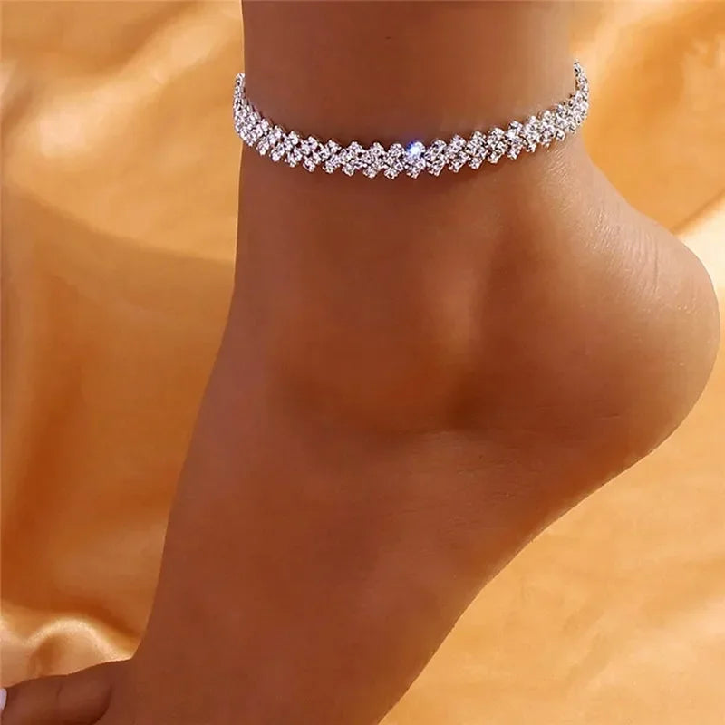 Shiny Irregular Crystal Anklet