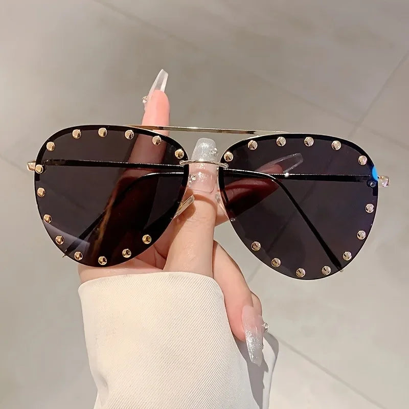 Rimless Luxury Colored Sunglasses - UV400