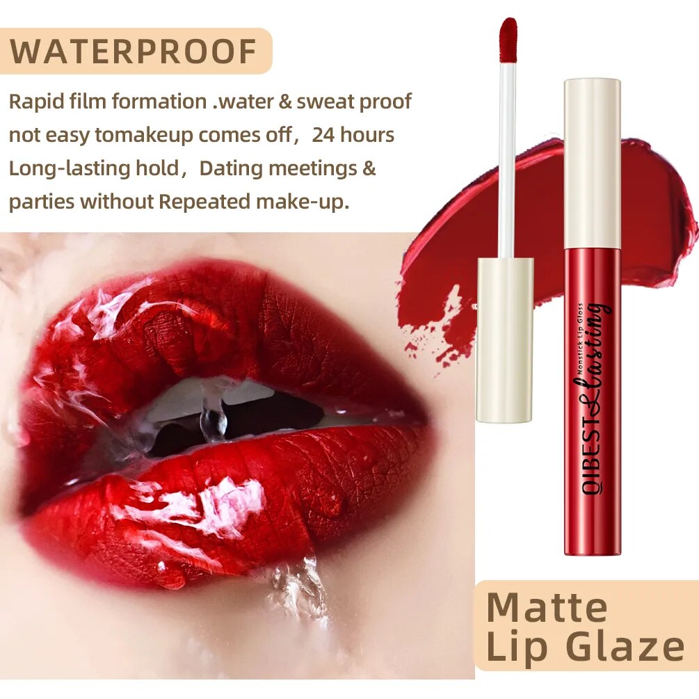 Red Matte Lip Gloss | Liquid Lipstick Nonstick