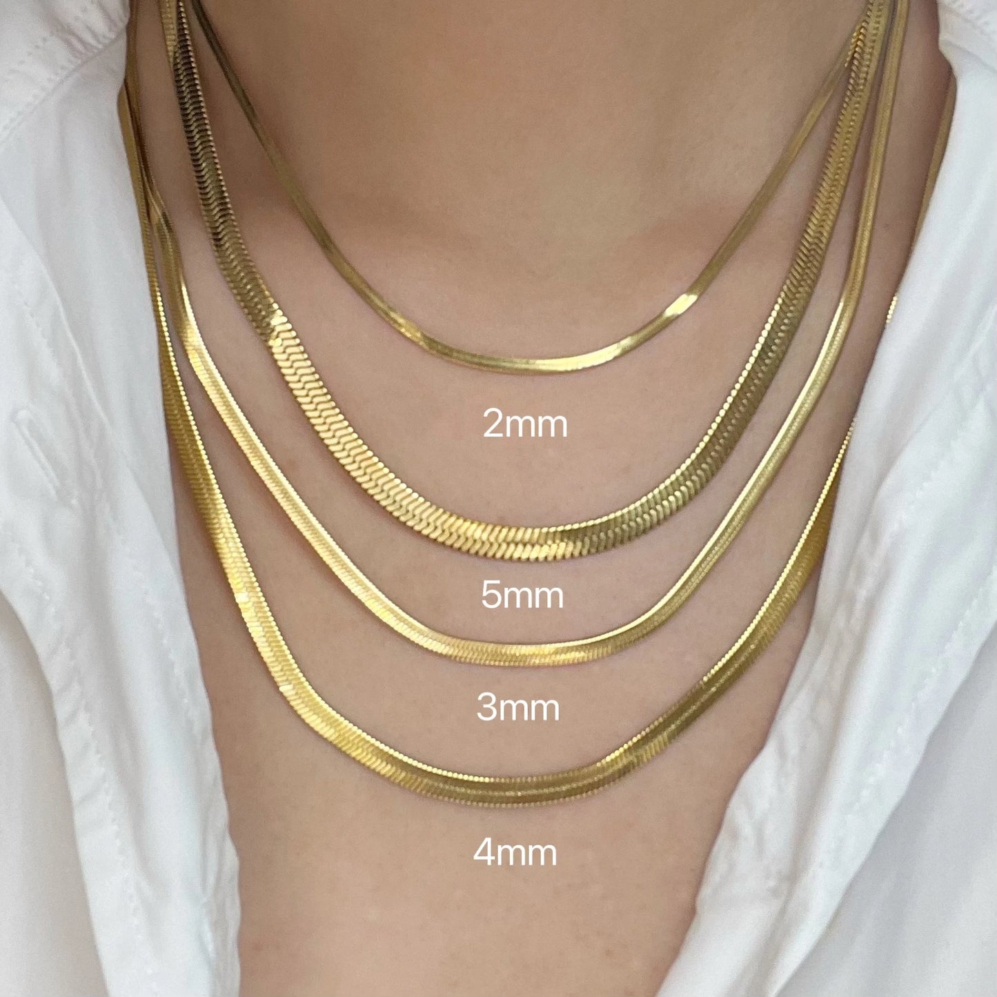 Unisex Herringbone Gold