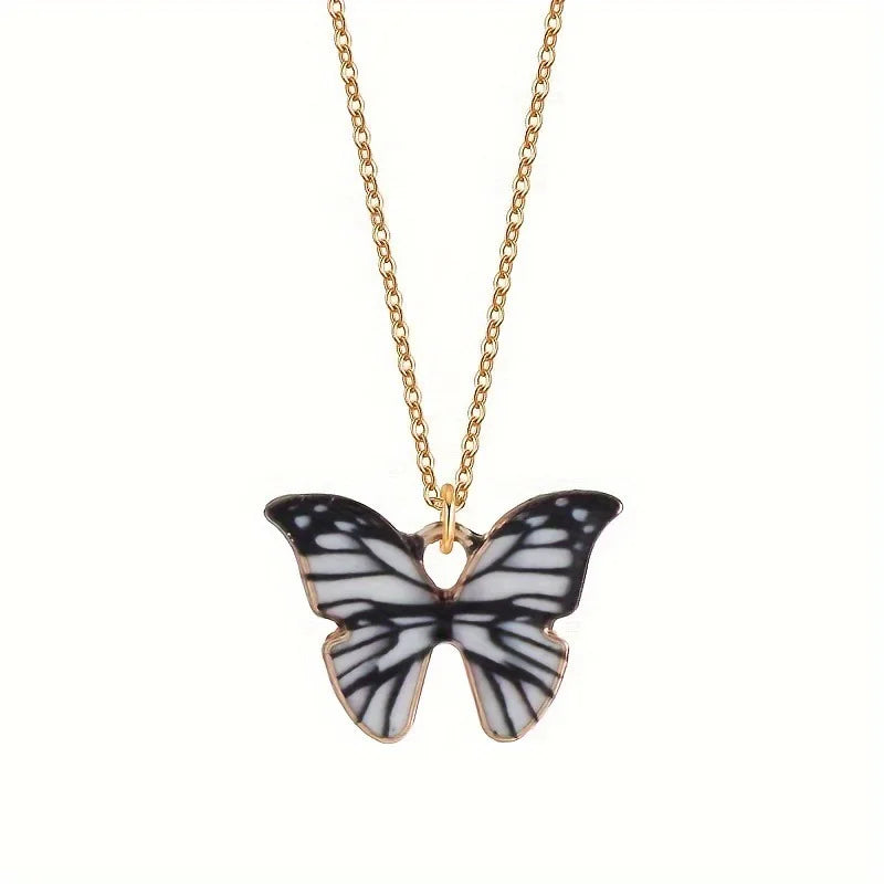 Butterfly Colorful Simple Pendant Choker Chain