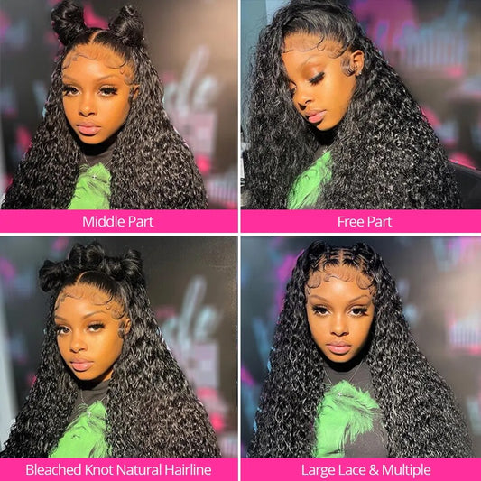 40Inch Deep Wave Frontal  Curly Human Hair