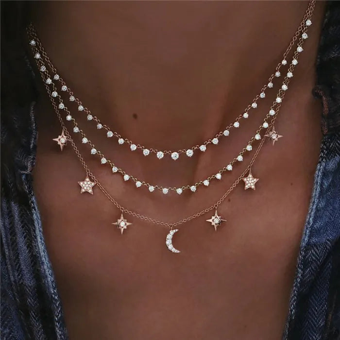 Boho Multi-element Crystal Necklaces