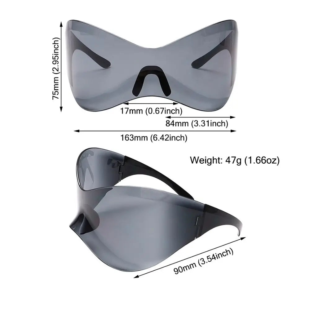 Futuristic Wrap Chic Rimless Shades
