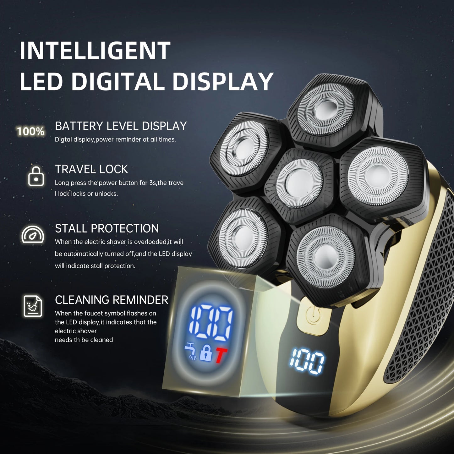 6D Floating Multifunctional Rechargeable Shaving Machine