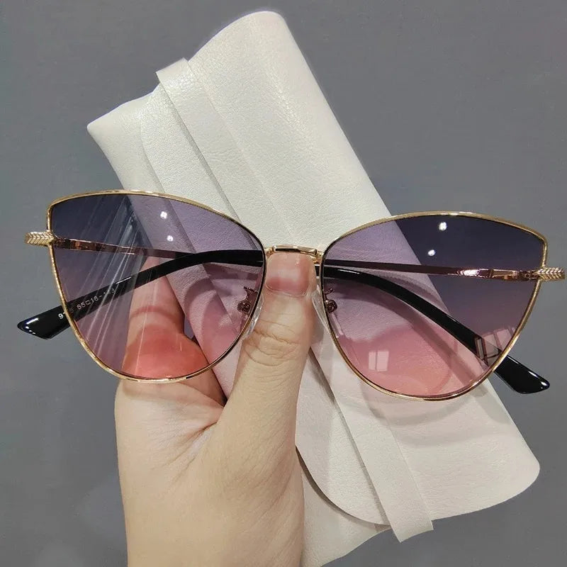 Classic Vintage Cat Eye Metal Frame