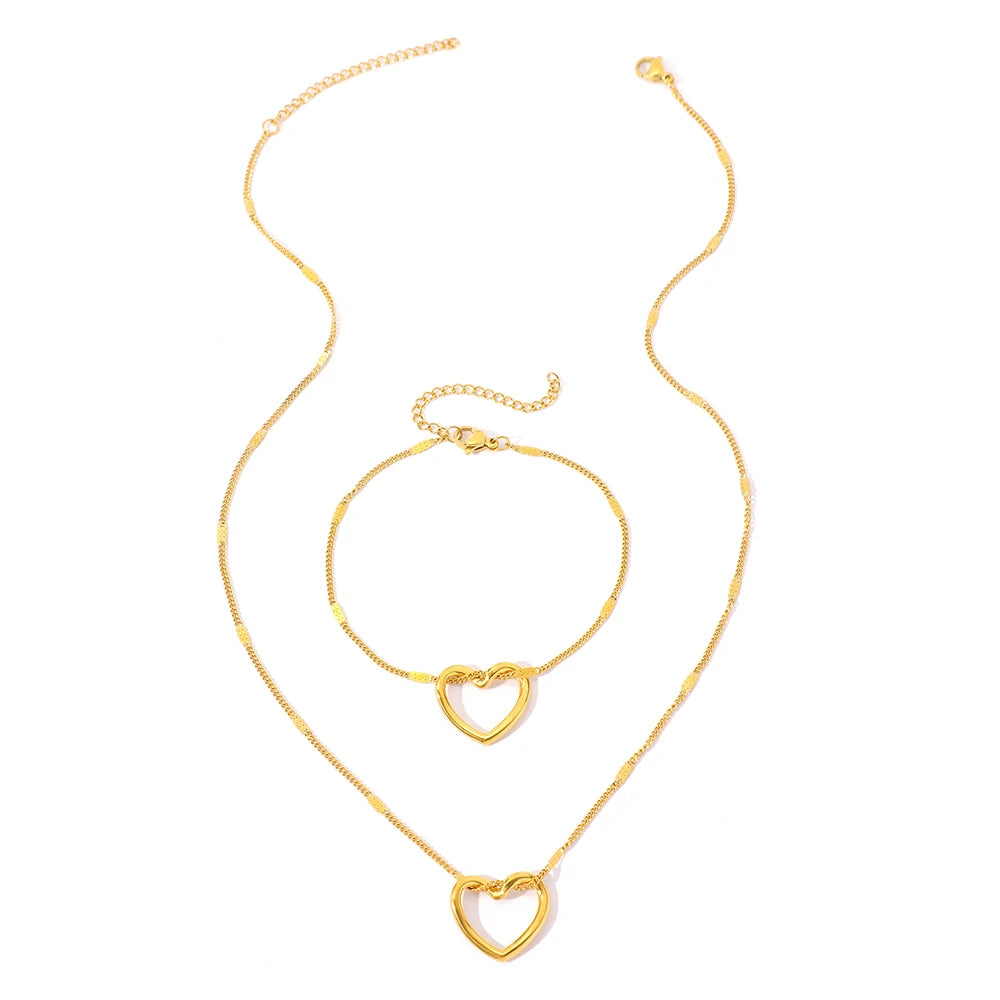 Heart Light Luxury High-end Jewelry Set