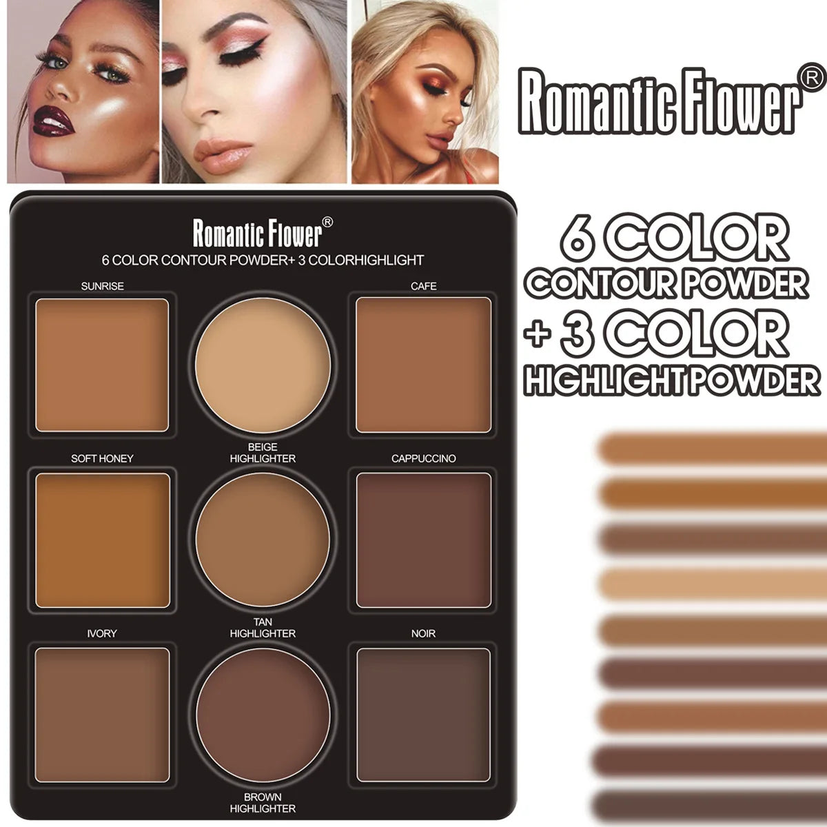 9 Colors Makeup Palette Kit | 6 Color Contour | And 3 Color Highlight Waterproof