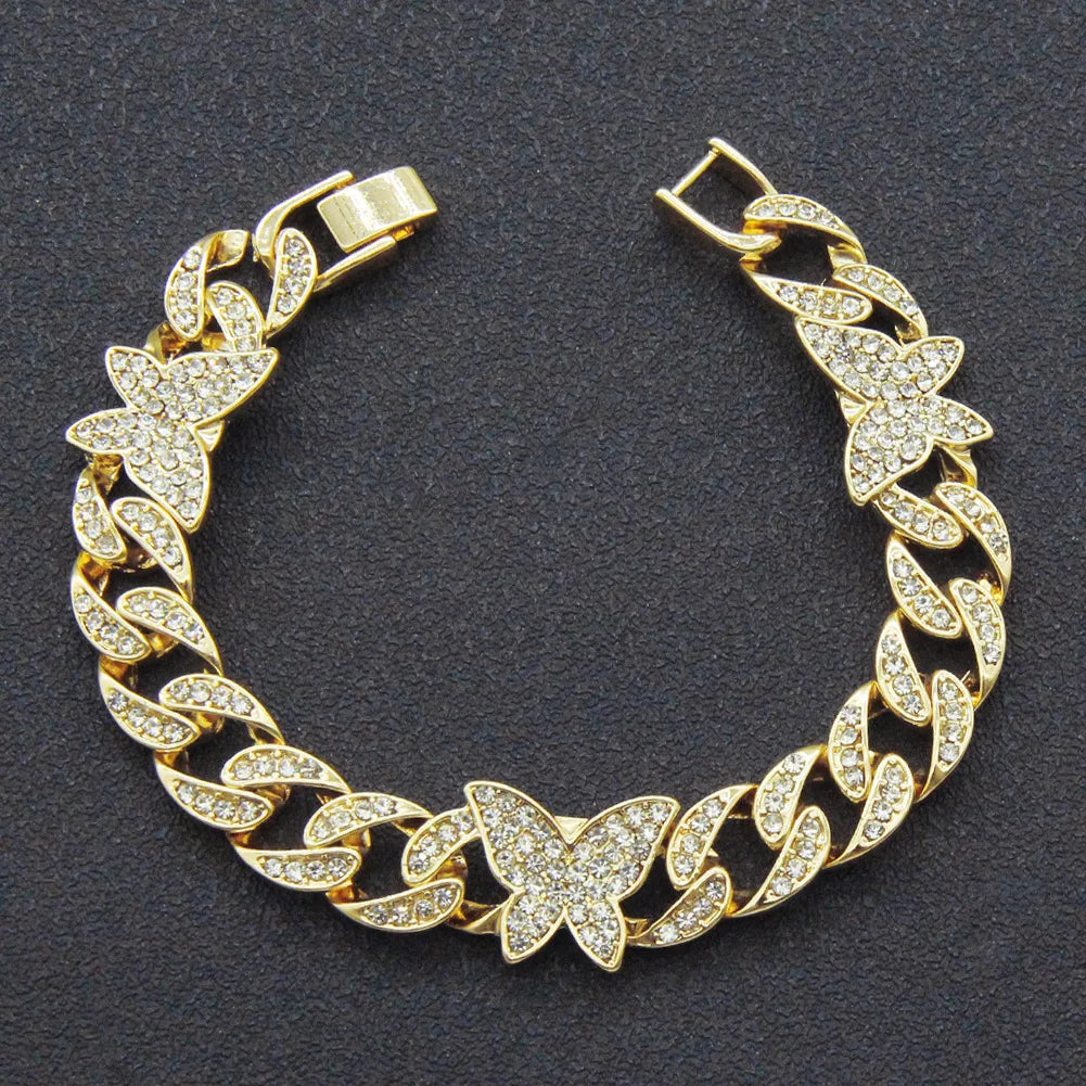 Unisex Hip Hop Rhinestones  Iced Out Cuban Link