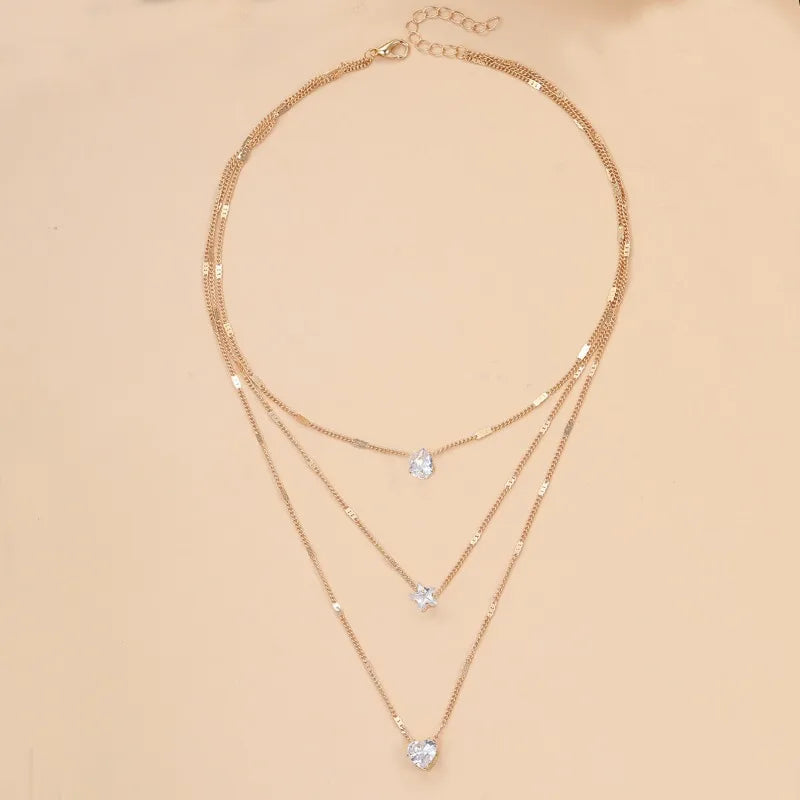 Multi-layer Five-pointed Star Heart Shape Water Drop