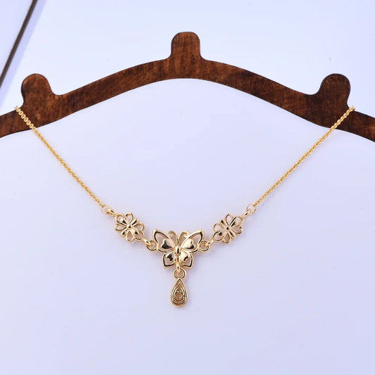 Butterfly, butterfly, flower, tassel necklace