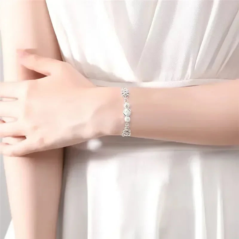 Fine 925 Sterling Silver Lucky Beads Bracelets