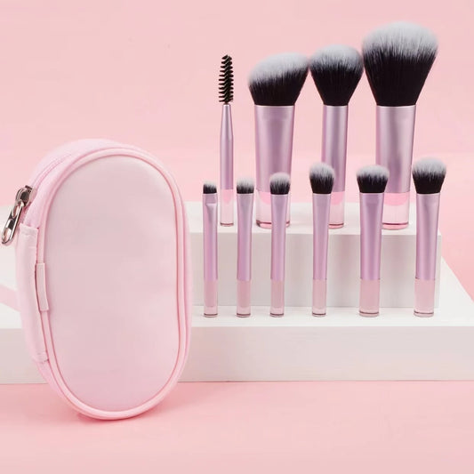 10-Piece Mini Makeup Brush Set, Available in Multiple Colors
