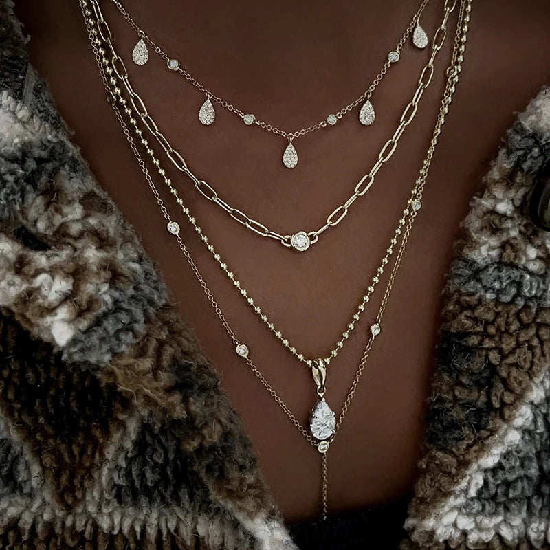 Multi-layer Crystal Pendant Necklace