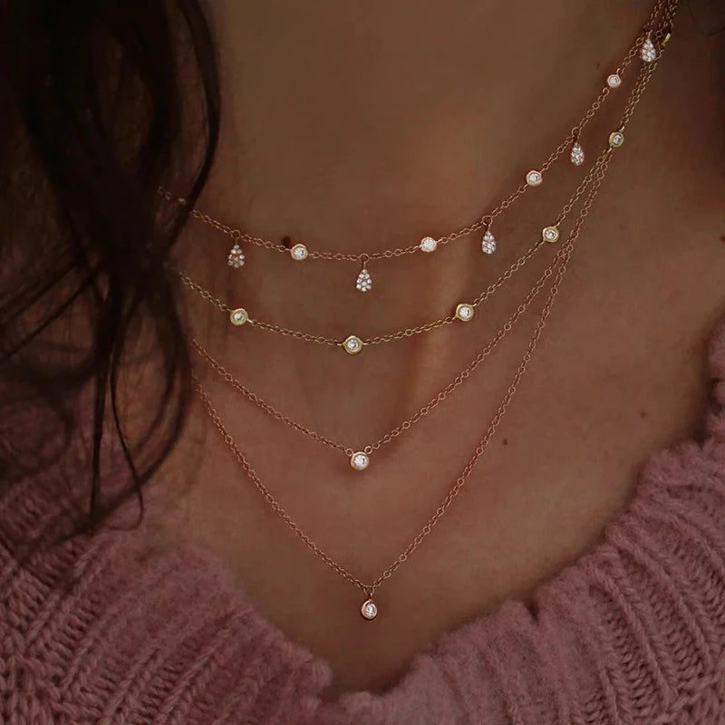 Multi-layer Crystal Pendant Necklace