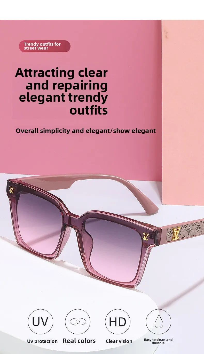 New Square Unisex Leather Sunglasses