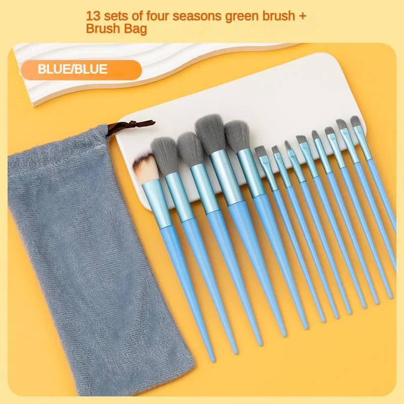 13 purple flower holly leaf makeup brush suit