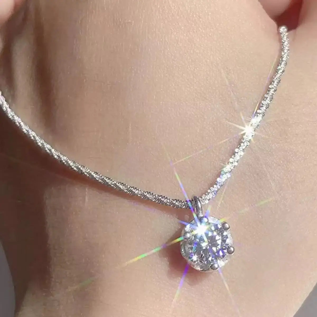 TEN CARATS s925 Sterling Silver Crown Necklace