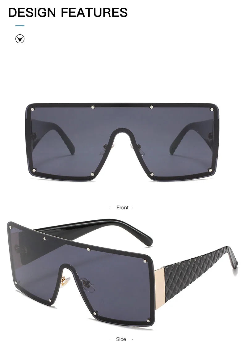 One-piece Wide-rimmed Sunglasses