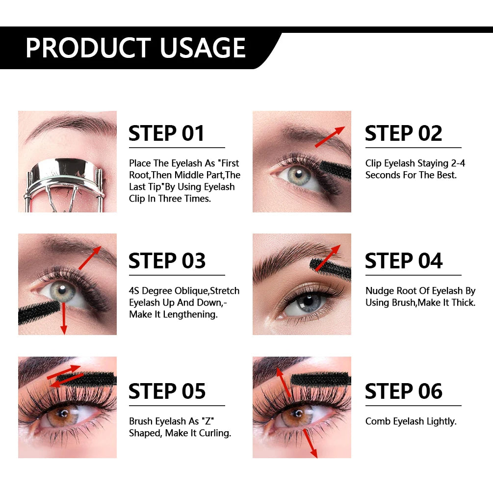 4D Silk Fiber Eyelash Mascara Waterproof | Thick Lift Lengthening
