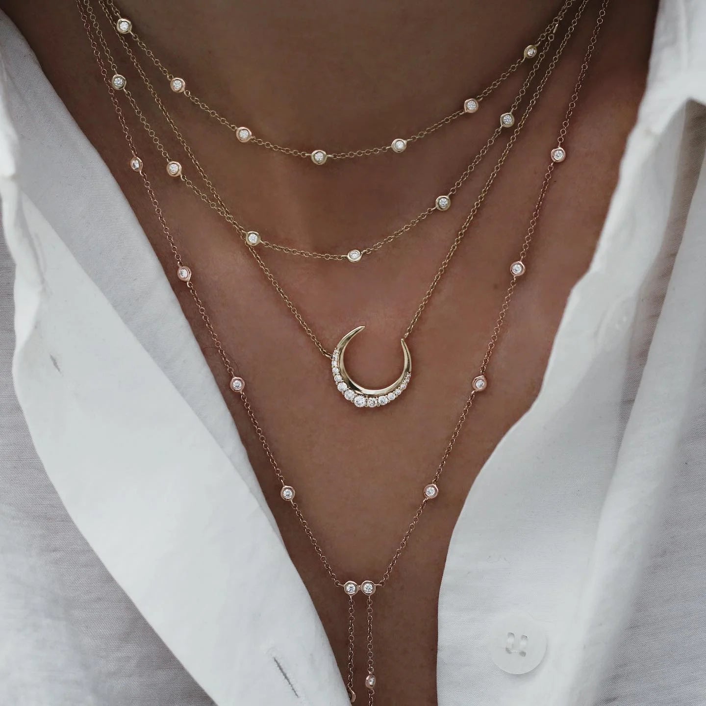 Multi-layer Crystal Pendant Necklace