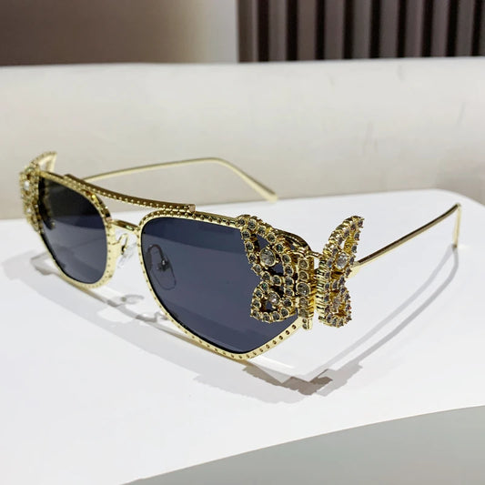 Butterfly diamond-encrusted sunglasses