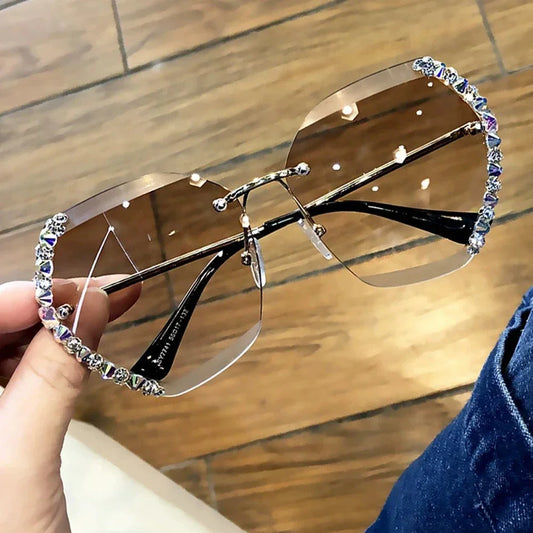 Oversized Rimless Luxury Diamond Square