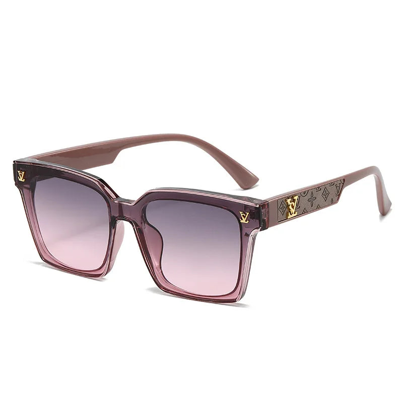 New Square Unisex Leather Sunglasses