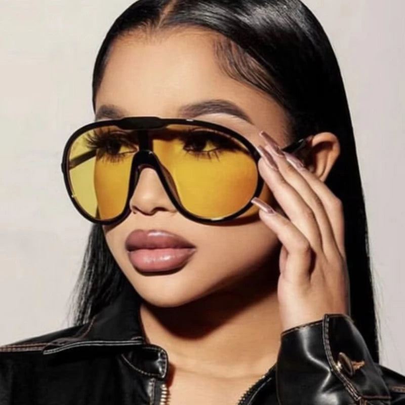 Trendy Oversized Pilot Sunglasses