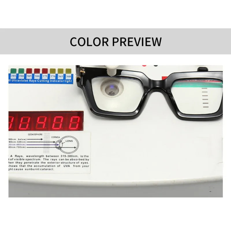 Square Candy Color Clear Gradient Eyewear