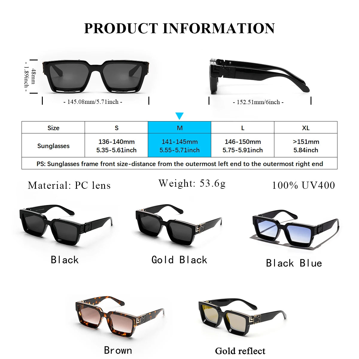 Square Millionaire Shades Luxury Sunglasses