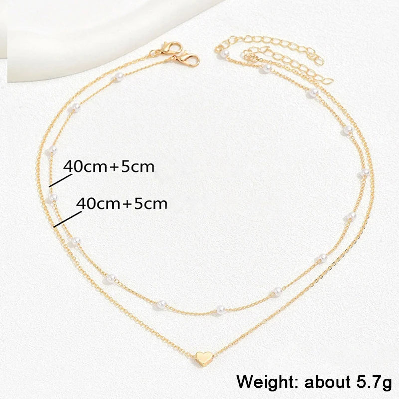 2Pcs Imitation Pearl Heart Pendant