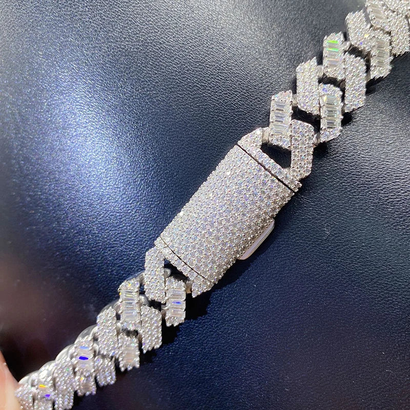 Moissanite Gold Plated Miami Iced 925 Silver