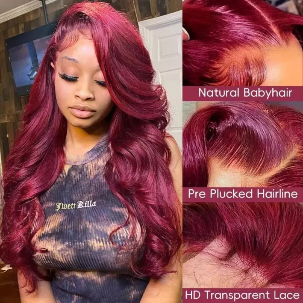 Burgundy 13x6 Body Wave Lace Front
