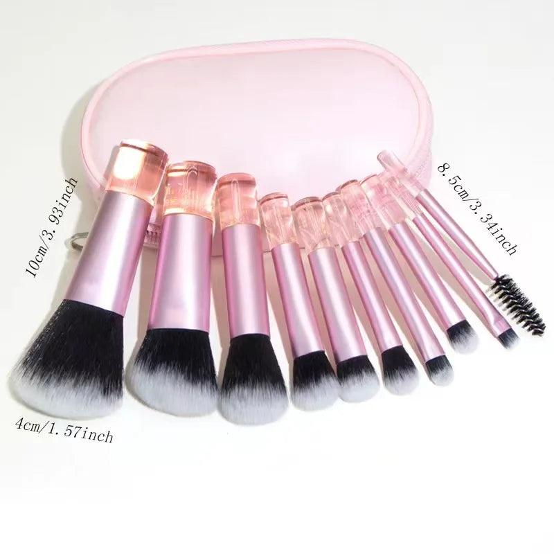 10-Piece Mini Makeup Brush Set, Available in Multiple Colors