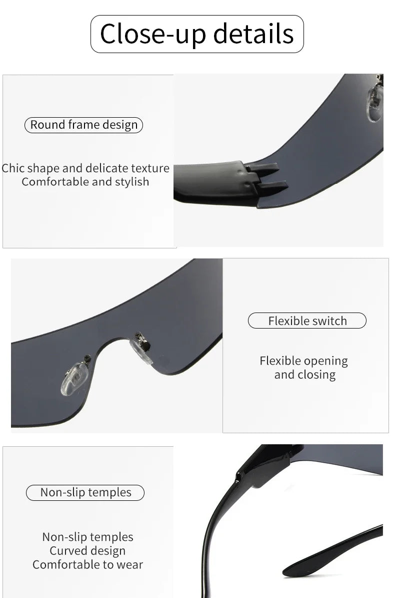 One-pieces Rimless Shades UV400 Sunglasses