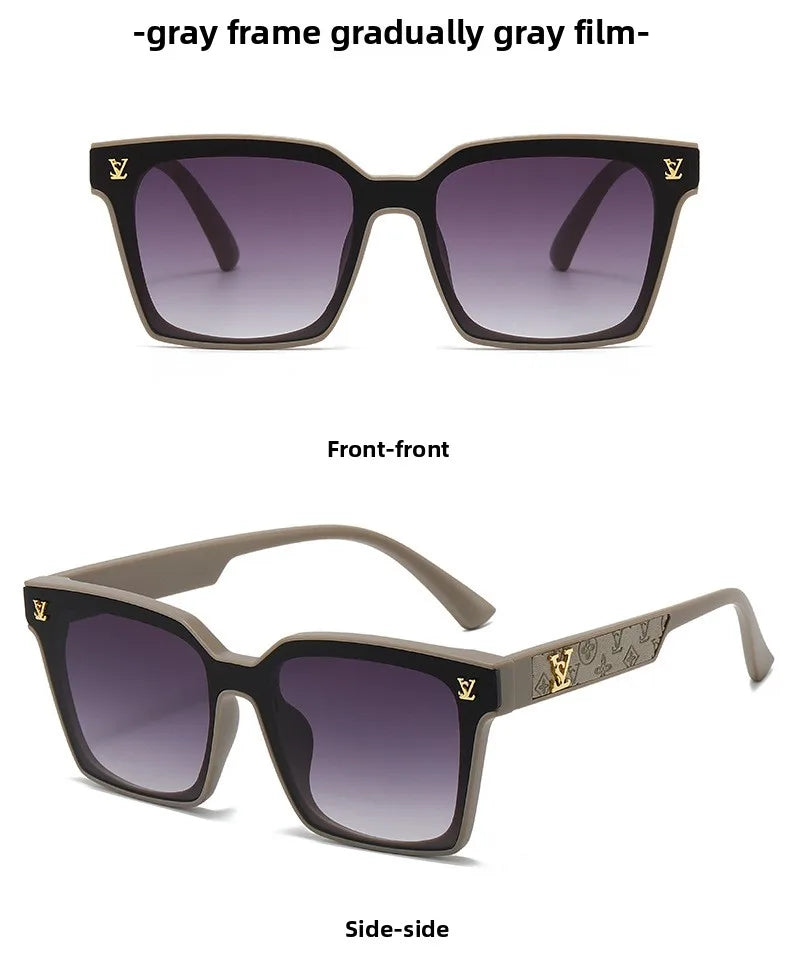 New Square Unisex Leather Sunglasses