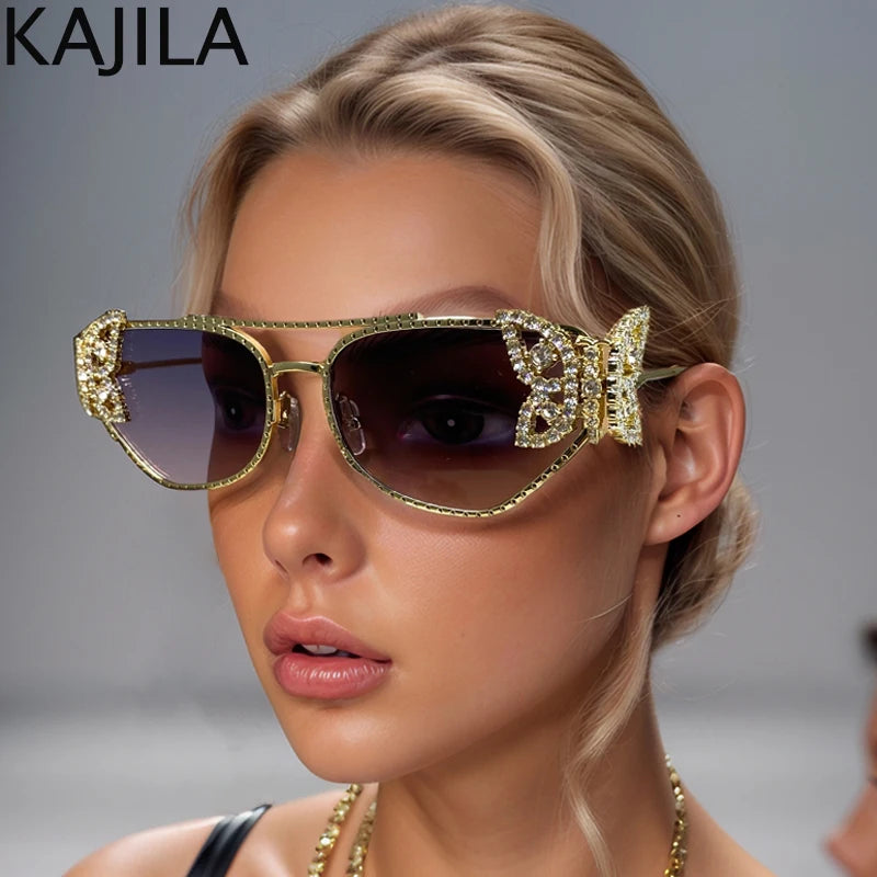 Cat Eye Rhinestone Eyewear-UV400