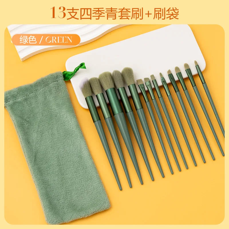 13 purple flower holly leaf makeup brush suit
